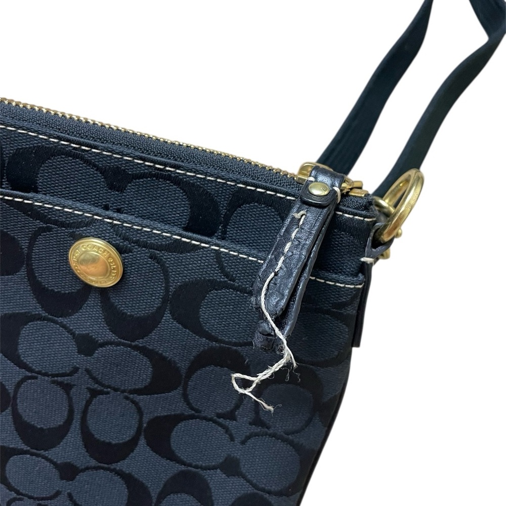 Vintage Black Coach Signature Jacquard Crossbody Swingpack Purse Bag - Picture 9 of 10